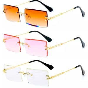 Women Rimless Gradient Sunglasses Ladies Frameless